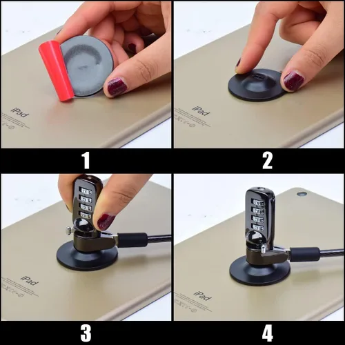 Miniatura 4 de Placa de seguridad adhesiva de anclaje, placa de bloqueo para laptop con ranura, placa de bloqueo universal para laptop, monitor, teléfono