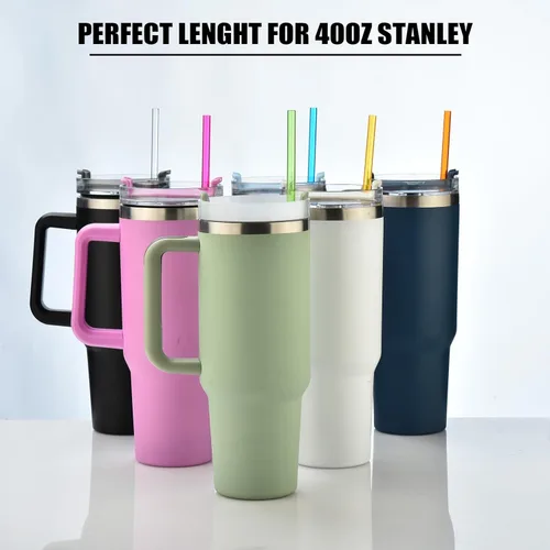 Miniatura 5 de ALINK Pajitas de plástico reutilizables de 13 pulgadas, pajitas de repuesto extra largas coloridas de Tritan para vasos Stanley, botellas de agua