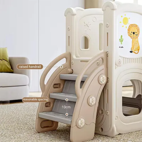 Miniatura 2 de Tobogán 6 en 1, parque infantil para interiores y exteriores, para niños pequeños de 1 a 3 años, tobogán independiente, parque infantil con aro