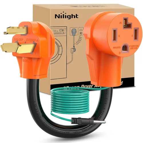 Miniatura 39 de Nilight - 50033R Adaptador de enchufe RV de 18 pulgadas, 50 amperios a 30 amperios, adaptador eléctrico de Dogbone de alta resistencia con mango 115G