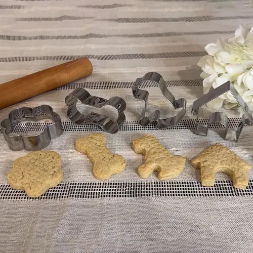 Miniatura 8 de Cortador de galletas de hueso de perro ANCKNE Bone Shape Cookie Cutter Set de acero inoxidable casero para perros galletas cortador de golosinas 4