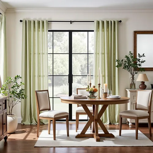 Miniatura 2 de JINCHAN Cortinas de mezcla de lino de 84 pulgadas de largo, 2 paneles para dormitorio y sala de estar, cortinas de campo con filtro de luz de 50