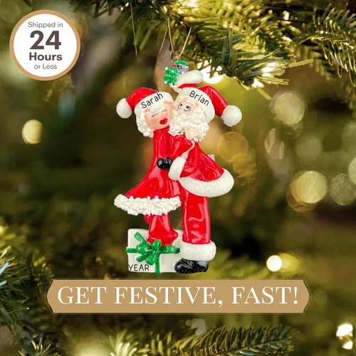 Miniatura 2 de Adorno personalizado para pareja 2026 Adornos de Navidad personalizados de Mr & Mrs Santa para árbol Regalo de recuerdo personalizado
