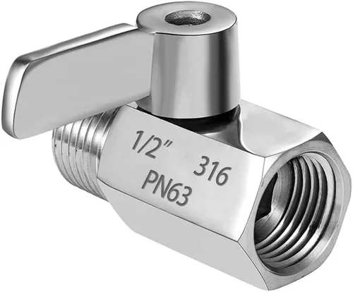 Miniatura 9 de Válvula de bola de acero inoxidable 316 mini válvula de cierre 1 "NPT macho hembra rosca conector de montaje de tubería para agua gas aceite