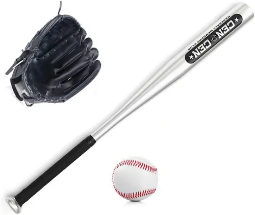 Juego de béisbol – Bate de aleación de aluminio de 25 pulgadas, guante de PVC de 10.5 pulgadas, pelota – Kit para jóvenes