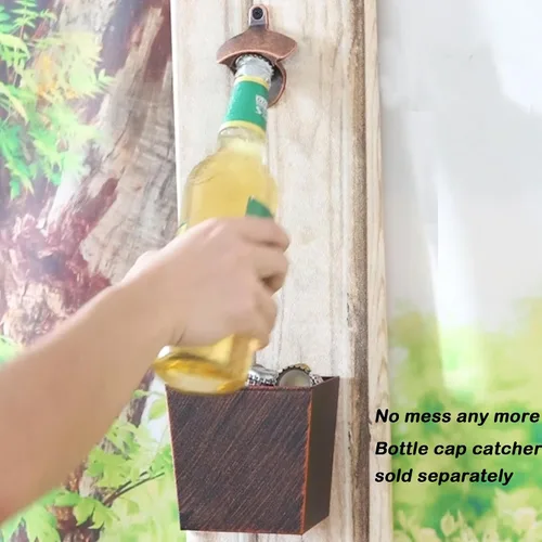 Miniatura 5 de 12 piezas de abrebotellas rústico montado en la pared a granel cobre antiguo tornillo inoxidable en cerveza refresco tapa abrebotellas