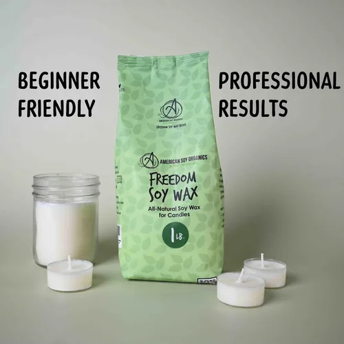 Miniatura 2 de American Soy Organics - Cuentas de cera de soja Freedom de 1 libra para hacer velas - Cuentas de cera para microondas - Suministros prémium