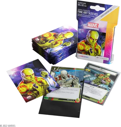 Miniatura 3 de Gamegenic Marvel Champions The Card Game - Juego de cartas oficial Drax Fine Art, paquete de 50 fundas artísticas y 1 funda transparente para juego
