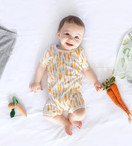 Miniatura 3 de Burts Bees Baby Mameluco de manga corta para bebés 100 algodón orgánico de una pieza