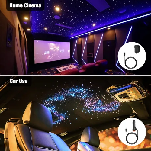 Miniatura 3 de CHINLY Starlight - Kit de luces de fibra óptica, 550 unidades, 13.1 pies, 0.02 pulgadas, 16 W, modo de música, Bluetooth, control remoto, control