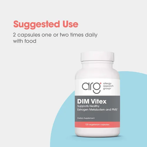Miniatura 4 de Allergy Research Group DIM Vitex - Apoya el metabolismo del estrógeno - DIM con NAC y vitamina B y magnesio - 60 porciones - 120 cápsulas