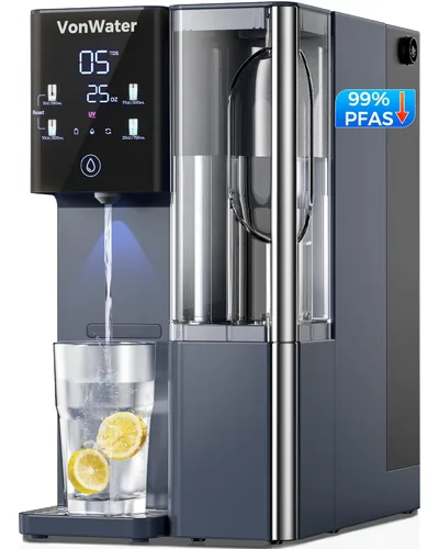 Sistema de filtro de agua de 7 etapas por ósmosis inversa de mostrador, 528 galones de filtración de agua RO con jarra portátil, NSF/ANSI Ct910-azul