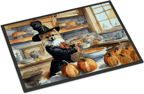 Miniatura 100 de Caroline's Treasures DAC1720MAT Affenpinscher - Tapete de otoño para cocina, con calabazas, 18 x 27 pulgadas, tapete para puerta delantera