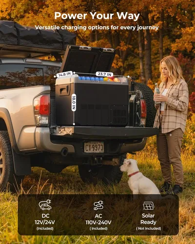 Miniatura 6 de EKOJUCE Refrigerador de coche de 12 voltios, enfriador eléctrico de 37 cuartos (35 litros), congelador portátil de doble zona con 12/24 V CC