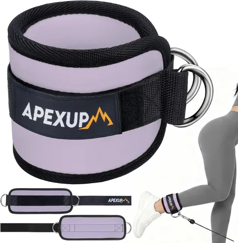 Miniatura 17 de APEXUP Correa de tobillo para máquina de cable, bandas de resistencia de tobillo, correas de tobillo de patada hacia atrás con cable para gimnasio