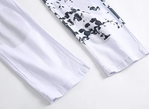Miniatura 191 de Baylvn - Pantalones de mezclilla entallados y estampados para hombre con corte recto