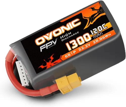 Miniatura 7 de OVONIC 6s Lipo Batería 120C 1200mAh 22.2V Lipo Batería con XT60 Conector para RC FPV Racing Drone Quadcopter