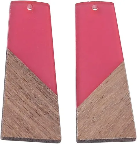 Miniatura 10 de Mega Pet Colgante de resina y madera de nogal para hacer joyas de bricolaje