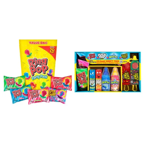 Miniatura 11 de Push Pop Paquete de fiesta – 10 chupones de paletas + paquete de fiesta de biberón – 10 paletas con salsa de azúcar en polvo – Variedad a granel
