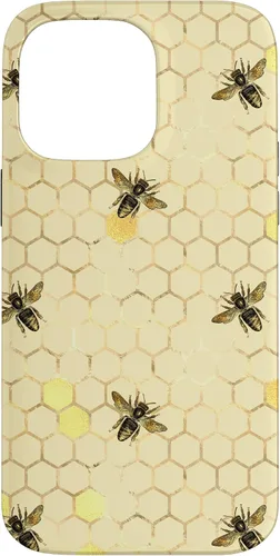 Miniatura 20 de Funda con estampado floral de abeja para iPhone 16 color amarillo miel