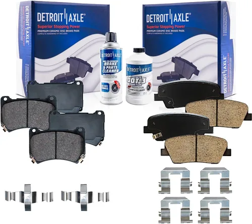 Miniatura 100 de Detroit Axle - Pastillas de freno de cerámica delanteras Reemplazo de pinza de freno derecha para Dodge Ram 1500 Dakota, Ram 1500 Classic - Juego