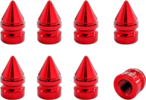 Miniatura 20 de Ziciner 4 tapas de válvula de neumático de automóvil, accesorios de aleación de aluminio con pinchos, cubiertas de vástago de rueda a prueba de Verde