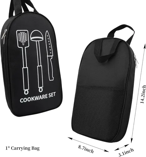 Miniatura 6 de Juego de utensilios de cocina para acampar, herramientas de parrilla de acero inoxidable, equipo y accesorios de utensilios de cocina para barbacoa