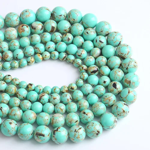 Miniatura 118 de 4MM 86 piezas cuentas sueltas de calcedonia azul aguamarina para hacer joyas, pulseras, collares Aguamarina azul