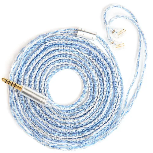 Miniatura 38 de H HIFIHEAR Cable de repuesto mejorado para auriculares, 8 núcleos, cable de cobre chapado en plata con cable IEM de 2 pines de 0.031 in para UM3X