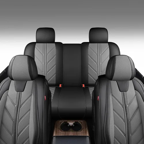 Miniatura 6 de Fundas de asiento de piel sintética de lichi de alta calidad compatibles con Ford F-150 2009-2025, protector de cojín grueso sin laterales