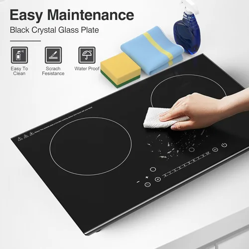 Miniatura 7 de VBGK Cocina de doble inducción,Cocina de inducción de 4000 W 2 quemadores,Placa caliente de 110 V quemador eléctrico Placa de cocción de inducción