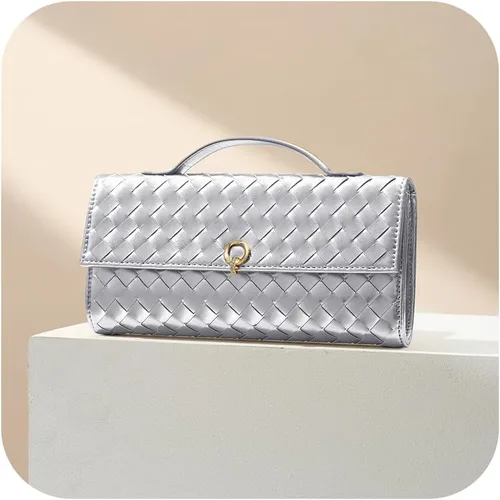 Miniatura 7 de CHUNLI Bolsos de mano tejidos elegantes para mujer, bolsos cruzados de diseñador con asa superior, bolso formal de piel sintética de noche