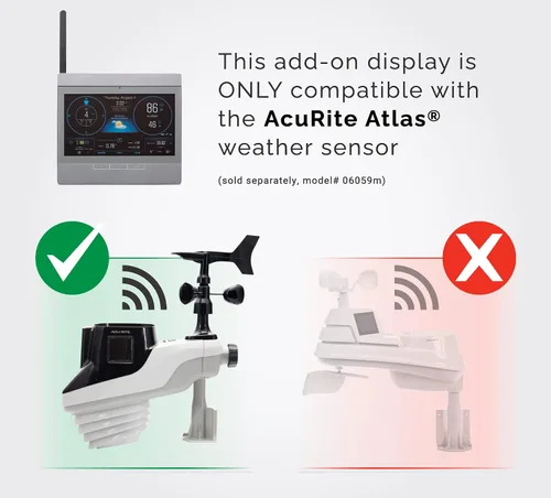 Miniatura 5 de AcuRite Atlas Home Estación meteorológica Pantalla de alta definición para temperatura, humedad, velocidad del viento, dirección del viento, Gris