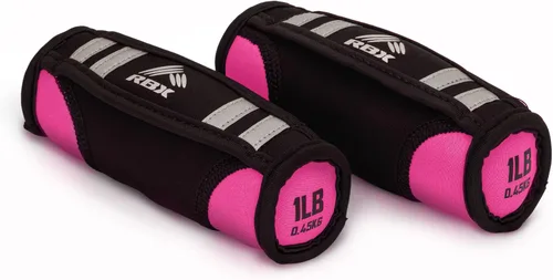 Miniatura 12 de RBX Par de pesas para caminar de 2 libras (1 libra cada una), pesas suaves con correas de seguridad reflectantes, agarre ergonómico y tela