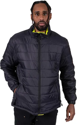 Miniatura 11 de Pioneer Hi Vis - Chaqueta impermeable de seguridad 2 en 1 para hombres y mujeres, se invierte a un acolchado negro, equipo impermeable reflectante