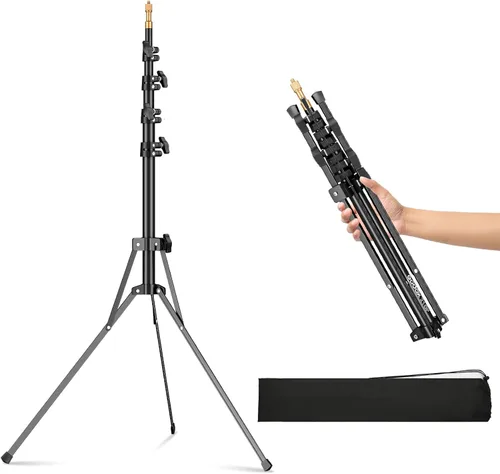 Godox Soporte de luz de 82.7 in/83.9 pulgadas extensible para fotografía con tornillo universal de 1/4" y 3/8" trípode de iluminación portátil con