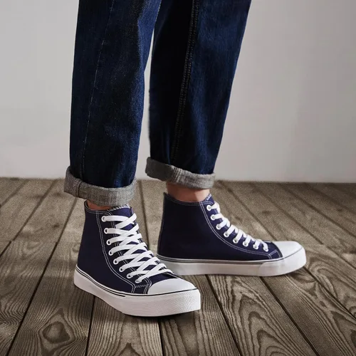 Miniatura 35 de ZGR Tenis de lona para hombre, con cordones, clásicos, casuales, para caminar