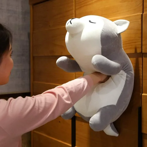 Miniatura 3 de ERDAO Husky - almohada de felpa, animal de peluche Huskie, Almohada de juguete de animales de peluche de Huskie para niños, día de San Valentín