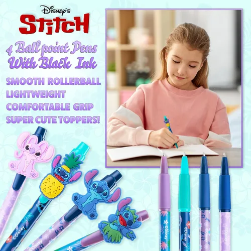 Miniatura 3 de Disney Bolígrafos 4 bonitos bolígrafos con adorables puntadas, bonitos bolígrafos para diario, dibujo o trabajo escolar, bonitos bolígrafos