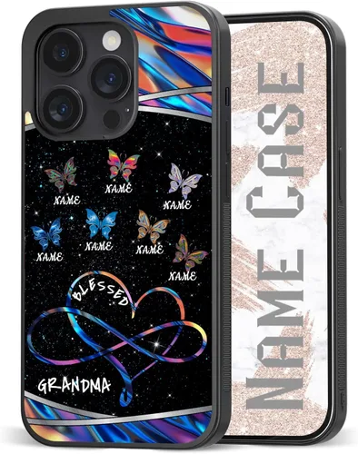 Miniatura 10 de Fundas para teléfono con nombre personalizable, bonita funda para madre abuela para iPhone 11, 12, 13, 14, 15, 16, 17 Pro Max Plus Mini Xr Xs