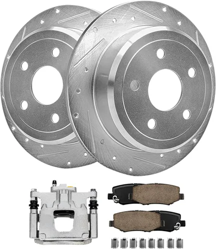 Miniatura 66 de Detroit Axle - 4 rotores de freno para Chevrolet Cruze Volt Orlando Verano, rotores de freno de disco perforados y ranurados de repuesto : rotor