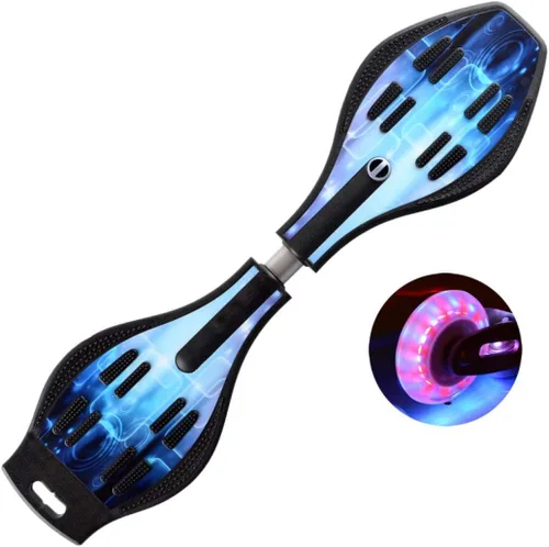 Deluxe Junior - Tabla giratoria en increíble color azul, con ruedas iluminadoras para más emoción, diversión y visibilidad, tablero giratorio