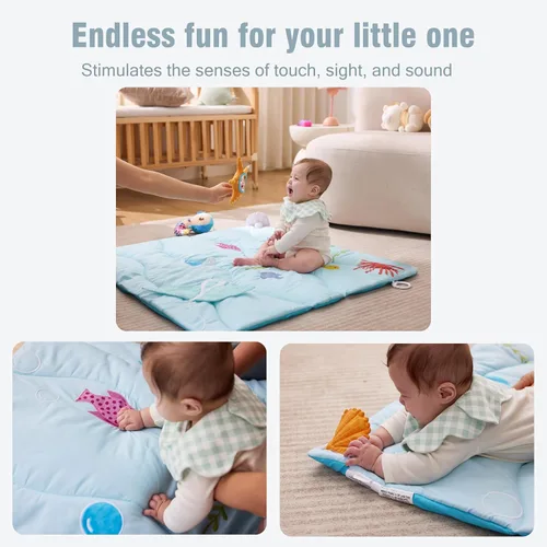 Miniatura 5 de UTEX Tapete de alta calidad 9 en 1, tapete sensorial suave para bebés, tapete de gimnasio para juegos de bebé, regalo esencial para recién nacidos