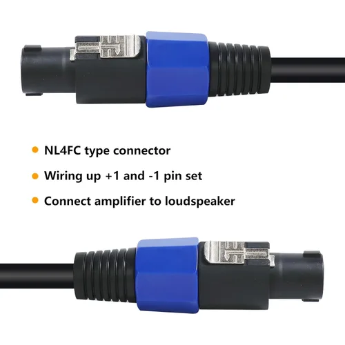 Miniatura 2 de HBU Paquete de 2 cables SpeakOn de 10 pies – 2 cables DJ PA Speak-ON a Speakon macho de 10 pies – Pro Studio, escenario, cable para eventos al aire