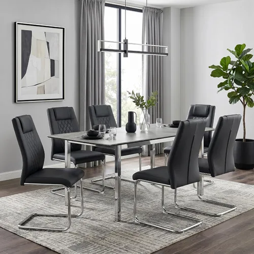 Miniatura 32 de gopop Juego de 4 sillas de comedor, modernas sillas de cocina y comedor con patas de metal galvanizado, sillas laterales tapizadas para comedor
