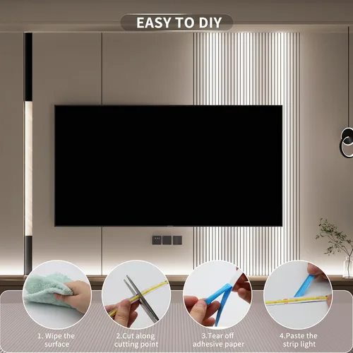 Miniatura 6 de MIWISE COB - Tira de luz LED de 20 pies/6.1m, CRI 90+ luz diurna blanca 6000K de alto lumen regulable, súper brillante, flexible, DC24V, cinta
