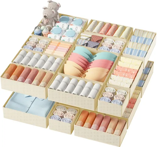 Miniatura 19 de DIMJ Organizador de cajones para ropa, paquete de 6 unidades, organizadores plegables para bebé, organizador de almacenamiento y cómoda