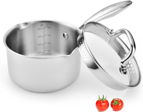 Miniatura 15 de Cacerola antiadherente de 2 cuartos con tapa, cacerola de cerámica pequeña para cocinar, no tóxica, libre de PTFE y PFOA - apta para horno