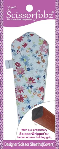 Miniatura 38 de Fundas protectoras para tijeras de diseñador, 4 unidades, tamaño surtido, diseño floral victoriano azul #4-304 Jardín floral victoriano azul