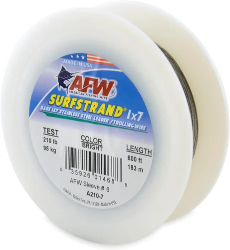 Miniatura 62 de Surfstrand Bare 1x7 Cable Líder de Acero Inoxidable - Línea Líder de Pesca para Agua Salada, 20lb Test - 325lb Test en Brillante, Camuflaje